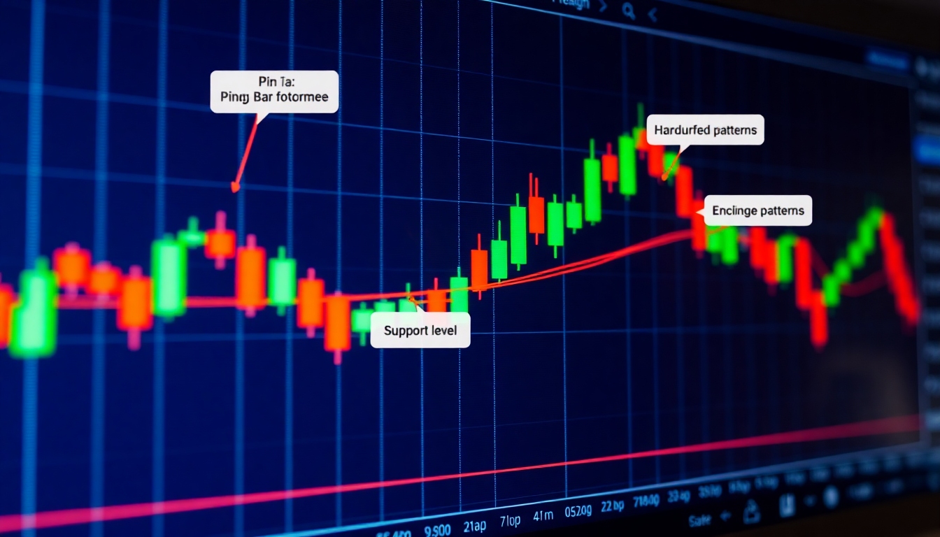 プライスアクションを示すローソク足チャート